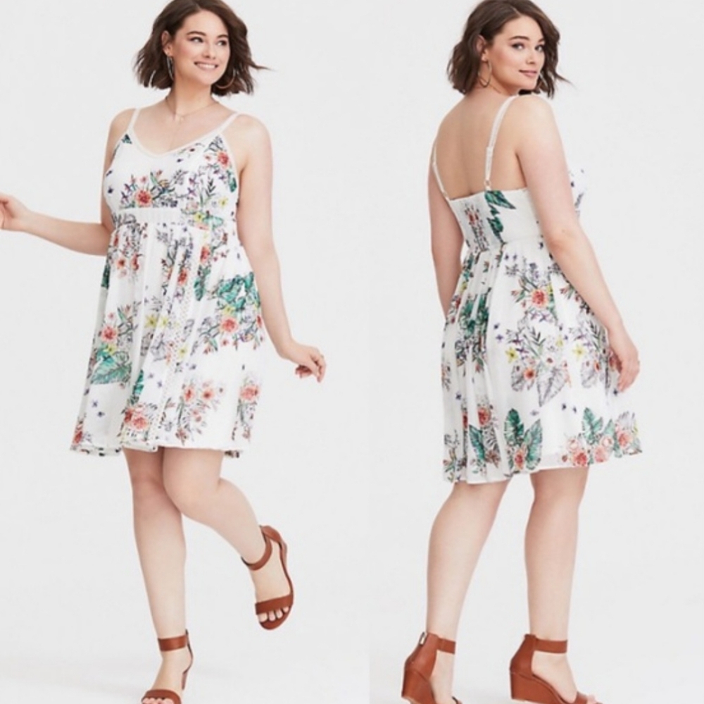 Torrid Crochet Floral Mini Dress